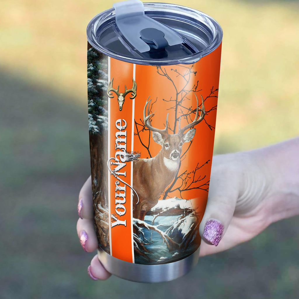 1pc Deer Hunting Custom name Stainless Steel Tumbler Cup Personalized