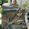 Bass fishing fleece blanket