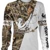 Alligator Gar Customized name fishing tattoo camo all-over print long sleeve, T-shirt, Hoodie, Zip-up hoodie - FSA13