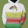 Personalized rainbow trout fishing 3D full printing shirt for adult and kid - TATS54