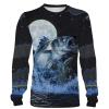 Bass moon bass fishing long sleeves shirt for men and women TATS77
