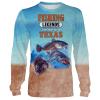 Texas Fishing Legend Redfish Trout Flounder 3D All Over Printed Fishing Shirts TATS96