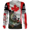 Musky (Muskie) Fishing 3D Canada Flag Patriot Custom name All over print shirts - personalized fishing gift for men and women - IPH1423