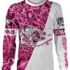 Crappie Fishing Pink Tattoo Custome Name 3D All Over Printed Shirts Personalized Fishing gift For Adult And Kid NQS347