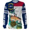 North Carolina Sea Trout, Redfish Puppy Drum and Flounder Custom name All over print shirt - personalized Patriotic fishing gift for men, women and kid - IPH1445