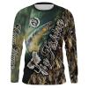 Brown Trout Fishing Camo Fly Fishing customize name long sleeves, Long sleeve hooded personalized gift for Fishing lovers - IPH1678