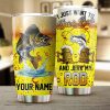 Walleye n Beer Fishing Customize name Stainless Steel Tumbler Cup Personalized Fishing gift for fisherman