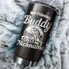 Bass Fishing Dad Customize nickname Stainless Steel Tumbler Cup Personalized  funny unique best Father's day Fishing gift ideas present for dad