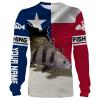 Black Drum Fishing 3D Texas Flag Patriot Custom name All over print shirts - personalized fishing gift for men, women and kid - IPH1448