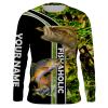 Largemouth Bass and Trout Fishing Camo customize name long sleeves, Long sleeve hooded personalized gift for Fishing lovers - IPH1673