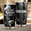Bass Customize name Stainless Steel Tumbler Cup Personalized Fishing gift fishing team