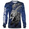 Walleye Fishing Skull Camo Customize name 3D All over print shirts - personalized fishing apparel gift for men, women and kid - IPH1578