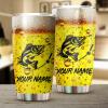 Walleye Fishing Customize name Beer Tumbler Cup Personalized Fishing gift for fisherman