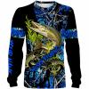 Musky (Muskie) Fishing blue muddy camo Custom name All over print shirts - personalized fishing gift for men, women and kid - IPH1384