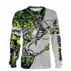 Largemouth Bass Fishing tattoo lime green muddy camo Custom name All over print shirts - personalized fishing gift for men, women and kid - IPH1379