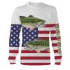 Largemouth Bass Fishing American Flag Patriot Customize name All over print shirts - personalized Patriotic 4th of July fishing shirt gift for Adult And Kid NQS476