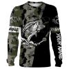 Largemouth Bass Fishing Camo Customize name 3D All over print shirts - personalized fishing gift for Adult and Kid - NQS427