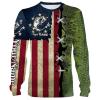 Bass Fishing American Flag Custome Name 3D All Over Printed Shirts For Adult And Kid Personalized Fishing gift NQS363