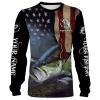 Largemouth Bass Fishing 3D American Flag Patriotic Customize name All over print shirts - personalized fishing gift for Adult and Kid - NQS432