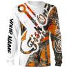 Fish On Orange Muddy Camo Customize Name Fishing Shirts Personalized All Over Printed Shirt For Men, Women And Kid NQS554