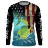 Mahi Mahi ( Dorado) Fishing American Flag customize name long sleeves shirt  personalized gift for Fishing lovers - NQS679