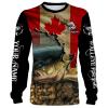 Walleye Fishing Canadian Flag Custom name All over print shirts - personalized fishing gift for men, women and kid - NQS505