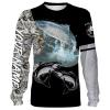 Chinook Salmon ( King salmon) Fishing Snow Winter Ice Fishing Camo 3D All Over print shirts personalized fishing apparel NQS405