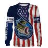 Largemouth Bass Fishing  American Flag Patriotic Customize Name Fishing Shirts Personalized All Over Printed Shirts For Men, Women And Kid NQS469