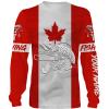Northern Pike Fishing 3D Canadian Flag Customize name All over print shirts - personalized fishing gift for men and women and Kid - NQS471