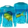 Mahi mahi (Dorado) Fishing Customize Name Fishing Water Camo All Over Printed Shirts Personalized Fishing Gift For Adult And Kid NQS382