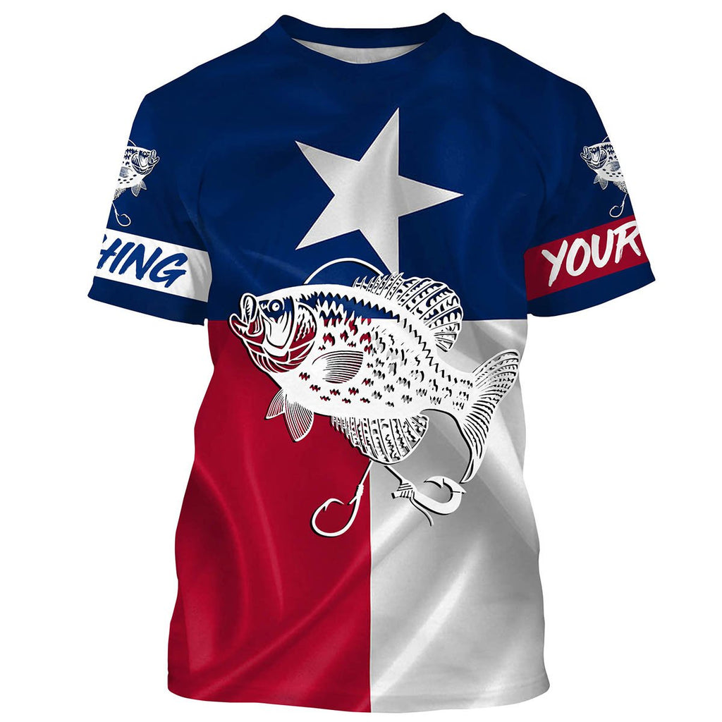 Crappie Tattoo fishing Texas Flag 3D All Over print shirts saltwater ...