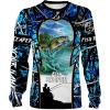 Bass Fishing Blue Muddy Camo Custome Name 3D All Over Printed Shirts Personalized Fishing gift For Adult And Kid NQS597