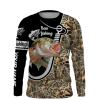 Largemouth Bass camo fish hook  customize name long sleeves shirt  personalized gift for Fishing lovers - NQS703