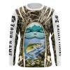 Walleye Camo performance fishing shirt customize name long sleeves  personalized gift for Fishing lovers - NQS634