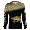 Walleye Tournament fishing Customize name All over print shirts personalized fishing gift Black version - IPH933