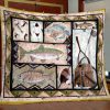 Fishing Icons Blanket Fishing Rod Rule Line Fleece Blanket