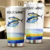 Yellowfin Tuna Fishing Customize name Tumbler Cup Personalized Fishing gift for fisherman