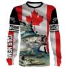 Striped Bass (Striper) Fishing 3D Canada Flag Patriot Custom name All over print shirts – personalized fishing gift for men and women – IPH1457