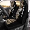 Bass Fishing Camo Black Customize 3D Printed Seat Covers, Perfect Car Accessories, Personalized Gift For Fishing Lovers Set Of 2 Nqs1466