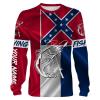 Redfish Puppy Drum Tattoo fishing Mississippi Flag 3D All Over print shirts personalized fishing apparel for Adult and kid NQS540