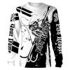 Fishing Fish Reaper Fish hook Black and white Custom name 3D All over print shirts Personalized Fishing apparel gift for men, women and kid – IPH1567