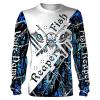 Fish Reaper Blue Muddy Camo Fishing Shirts 3D All Over print shirts personalized fishing apparel for Adult and kid NQS592