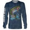 Rainbow Trout Fishing Water tie dye Custom name All over print shirts – personalized fishing gift for men, women and kid – IPH1285