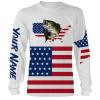 Bass Fishing American Flag Patriot Custom name All over print shirts – personalized 4th of July fishing gift for men, women and kid – IPH1299