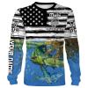 Mahi Mahi (Dorado) Fishing American Flag 4th of July Custom name All over print shirts – personalized Patriot fishing gift for men, women and kid – IPH1410