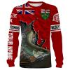 Musky (Muskie) Fishing 3D Ontario Canada Flag Patriot Custom name All over print shirts – personalized fishing gift for men, women and kid – IPH1479