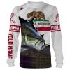 Largemouth Bass Fishing California US Flag Patriot Customize name All over print shirts – personalized fishing gift for men, women and kid – IPH1475