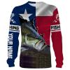 TX Texas Bass Fishing Custom name 3D All over print shirts Personalized gift TATS146