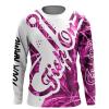 Fish On Pink Camo Customize Name Long Sleeve Fishing Shirts Fishing Gift For Men, Women, Kid Nqs2337