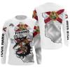 Inshore Slam Snook, Redfish, Trout Fishing Florida Flag Patriotic Long Sleeve Performance Fishing Shirts Nqs2029